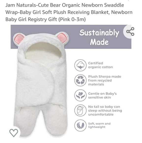 Jam Naturals-Cute Bear Organic Swaddle Wrap - Picture 2 of 8